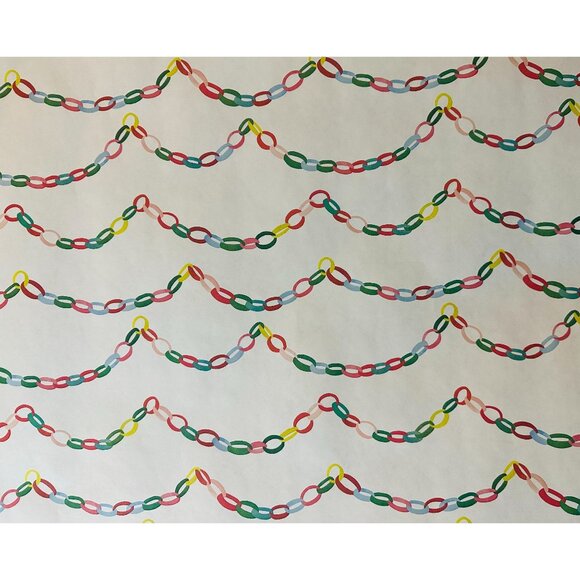 Hallmark Wrapping Paper Christmas Chain Garland 40 sq ft Roll Holiday Gift - Picture 1 of 2